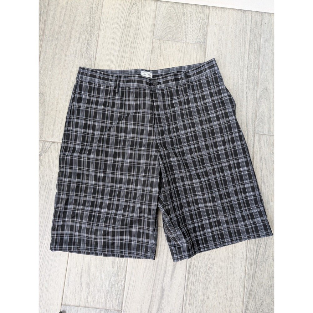 Adidas Golf Shorts Men's Size 36 Gray Plaid‎ Flat Front